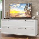 Rack para TV até 70 Polegadas 160cm 4 Gavetas Branco Vik Madesa 04