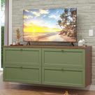 Rack para TV até 70 Polegadas 160cm 4 Gavetas Rustic/Verde Vik Madesa 04 Rack para TV até 70 Polegadas 160cm 4 Gavetas Rustic/Verde Vik Madesa 04