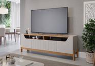 Rack para TV Até 70 Polegadas 4 Portas Moema MDF Off White/Naturale Permóbili