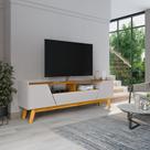 Rack para TV até 70 Polegadas MDF 180cm Pés em Madeira Maciça 2 Portas 1 Gaveta 2 Nichos Decor