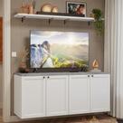 Rack Para Tv Até 70 Polegadas + Prateleiras 160cm Vik Madesa 05 Branco