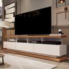 Rack para TV até 72 Polegadas 180cm Vivare com Rodízios Bege Off White/Freijó Rack para TV até 72 Polegadas 180cm Vivare com Rodízios Bege Off White/Freijó