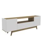 Rack para TV até 72 Polegadas 2 Portas Porto Belo 180cm Cor Branco/Mel - Mademóvel