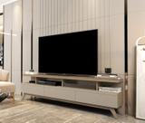 Rack para TV até 72 Polegadas MDF 180cm Pés em Madeira Maciça Vivare 3 Gavetas