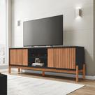 Rack para TV até 72 Polegadas Tannen 2 PT Preto e Freijó Rack para TV até 72 Polegadas Tannen 2 PT Preto e Freijó