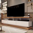 Rack Para TV até 72 Polegadas Vivare Móveis Giga Off White / Freijó
