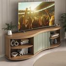 Rack para TV Até 75' Magnum 1 Porta Ripada Carvalho/Off White/Menta - Artely