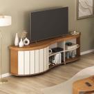 Rack para TV Até 75' Magnum 1 Porta Ripada Cinamomo/Off White - Artely