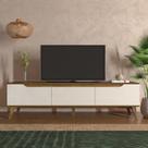 Rack para TV até 75 Polegadas 2 Portas 1 Gaveta MDF 180cm Liverpool Yescasa Off White/Pinho Rack para TV até 75 Polegadas 2 Portas 1 Gaveta MDF 180cm Liverpool Yescasa Off White/Pinho