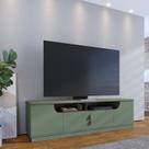 Rack para TV até 75 Polegadas 200cm Santorini Verde Hortelã/Amêndoa