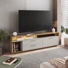 Rack para TV até 75 Polegadas com LED 200cm Reims Sala de Estar Marrom Arenas/Mel Rack para TV até 75 Polegadas com LED 200cm Reims Sala de Estar Marrom Arenas/Mel