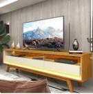 Rack para TV até 75 Polegadas com LED com Pés Requinte 212cm Naturale/Off White