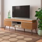 Rack para TV Até 75 Polegadas com Led Lumina 2 Portas Cinamomo/Off White - Artely