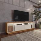 Rack para TV até 75 Polegadas com LED MDF 181cm 2 Portas Fita Cronos CabeCasa MadeiraOriginals Nature/Off White Rack para TV até 75 Polegadas com LED MDF 181cm 2 Portas Fita Cronos CabeCasa MadeiraOriginals Nature/Off White