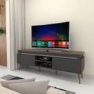 Rack para TV Até 75 Polegadas Lumen 2 Portas com Led Carvalho/Grafite - Pnr Móveis