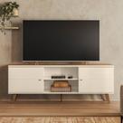 Rack para TV até 75 Polegadas MDF 180cm Aracaju Bege e Marrom