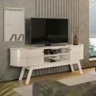 Rack para TV até 75 Polegadas MDF 183cm Curvo Valencia Branco Calacata/Off White