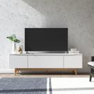 Rack para TV até 75 Polegadas MDF 184cm Pés em Madeira Maciça Flynt