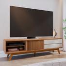 Rack para TV Até 75 Polegadas Veneza 1 Porta 2 Gavetas Freijó/Off White - Colibri