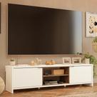Rack Para Tv Até 80 Polegadas 180cm 2 Portas Branco-rustic Linz Madesa
