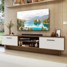 Rack para TV até 80 Polegadas 218 cm 2 Portas Rustic/Branco Agata Madesa