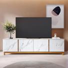 Rack para TV até 82 Polegadas 4 Portas Marmorizado Ibiza Yescasa