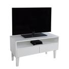 Rack para TV Bancada Com Nicho e Gaveta Branco Laca