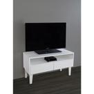Rack Para Tv Bancada Com Nicho E Gaveta Branco Laca