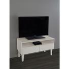 Rack Para Tv Bancada Com Nicho E Gaveta Off White Laca