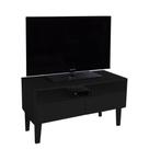 Rack para TV Bancada Com Nicho e Gaveta Preto Laca