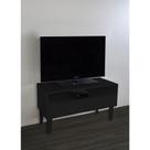 Rack Para Tv Bancada Com Nicho E Gaveta Preto Laca