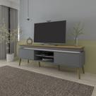 Rack para TV Com LED e 2 Portas Artely Lumina Cor Carvalho com Grafite