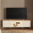 Rack Para TV Com Nichos Abertos E Pés De Metal