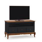 Rack para Tv com Pés Luis XV 3 Gavetas e Nicho 60501 Linz Móveis - Imbuia Glazer