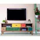 Rack para TV de 55 Polegadas Colors 5 GV Mel Verniz e Colorido Envelhecido
