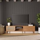 Rack para TV de até 60" 2 Gavetas 220 Cm 1 Porta de Correr Freijó Dalla Costa