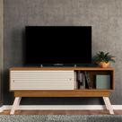 Rack para TV Retrô Frisado Beyle 1.5 Naturale Off White Rack para TV Retrô Frisado Beyle 1.5 Naturale Off White