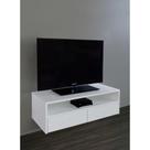 Rack Para Tv Suspenso Bancada Com Nicho E Gaveta Branco Laca