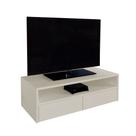 Rack para TV Suspenso Bancada Com Nicho e Gaveta Off White Laca