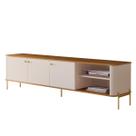 Rack Para TV Tucupí 1.8 Bancada Off White Nature Dourado JB Bechara 32669 Rack Para TV Tucupí 1.8 Bancada Off White Nature Dourado JB Bechara 32669