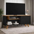 Rack Para tvs Até 43p Pés Palito Retrô Bancada Erica - Cores - MJM Casa dos Moveis Cor:Preto/Nature