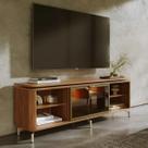 Rack para TVs até 85 Polegadas 100% MDF 1 Porta com Vidro Reflecta Lincoln Float 212cm