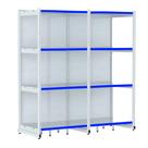 Rack Parede 202 Fit 60 Ate 2 Metros Branco 8 Bandeja Pe Azul