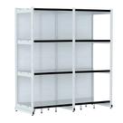 Rack Parede 202 Fit 60 Ate 2 Metros Branco 8 Bandeja Pe Preto