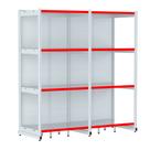 Rack Parede 202 Fit 60 Ate 2 Metros Branco 8 Bandeja Pe Vermelho