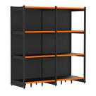 Rack Parede 202 Fit 60 Ate 2 Metros Preto 8 Bandeja Pe Laranja