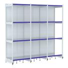 Rack Parede 202 Fit 60 Ate 3 Metros Branco 12 Bandeja Pe Azul