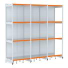 Rack Parede 202 Fit 60 Ate 3 Metros Branco 12 Bandeja Pe Laranja