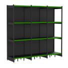 Rack Parede 202 Fit 60 Ate 3 Metros Preto 12 Bandeja Pe Verde