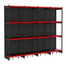 Rack Parede 202 Fit 60 Ate 4 Metros Preto 16 Bandeja Pe Vermelho